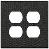 Hammered Matte Black Steel - 2 Duplex Wallplate - Wallplate Warehouse 156DDMB - B 070686017685 2 Duplex