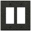 Hammered Matte Black Steel - 2 Rocker Wallplate - Wallplate Warehouse 156RRMB - B 070686017715 2 Rocker