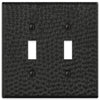 Hammered Matte Black Steel - 2 Toggle Wallplate - Wallplate Warehouse 156TTMB - B 070686017654 2 Toggle