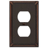 Imperial Bead Aged Bronze Cast - 1 Duplex Wallplate - Wallplate Warehouse 74DDB 070686577653 1 Duplex