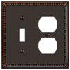 Imperial Bead Aged Bronze Cast - 1 Toggle / 1 Duplex Wallplate - Wallplate Warehouse 74TDDB 070686577677 1 Toggle / 1 Duplex
