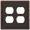 Imperial Bead Aged Bronze Cast - 2 Duplex Wallplate - Wallplate Warehouse 74DDDB 070686577660 2 Duplex