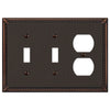 Imperial Bead Aged Bronze Cast - 2 Toggle / 1 Duplex Wallplate - Wallplate Warehouse 74TTDDB 070686577684 2 Toggle / 1 Duplex