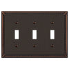 Imperial Bead Aged Bronze Cast - 3 Toggle Wallplate - Wallplate Warehouse 74TTTDB 070686577639 3 Toggle