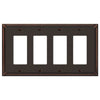 Imperial Bead Aged Bronze Cast - 4 Rocker Wallplate - Wallplate Warehouse 74R4DB 070686577721 4 Rocker