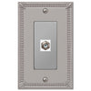 Imperial Bead Brushed Nickel Cast - 1 Cable Jack Wallplate - Wallplate Warehouse 74CXBN 070686581346 Cable Jacks
