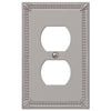 Imperial Bead Brushed Nickel Cast - 1 Duplex Wallplate - Wallplate Warehouse 74DBN 070686577509 1 Duplex
