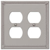 Imperial Bead Brushed Nickel Cast - 2 Duplex Wallplate - Wallplate Warehouse 74DDBN 070686577516 2 Duplex