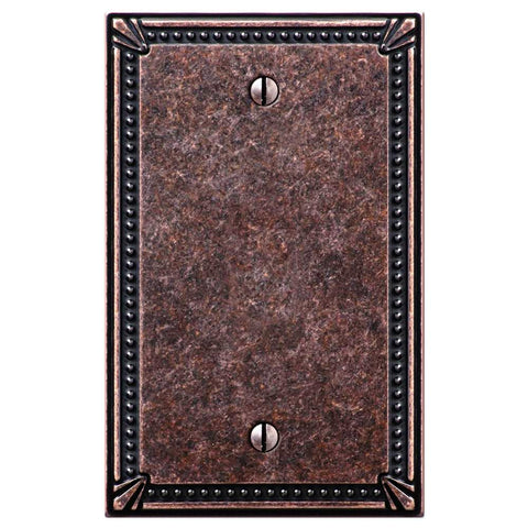 Imperial Bead Tumbled Aged Bronze Cast - 1 Blank Wallplate - Wallplate Warehouse 74BAZ 070686577820 1 Blank