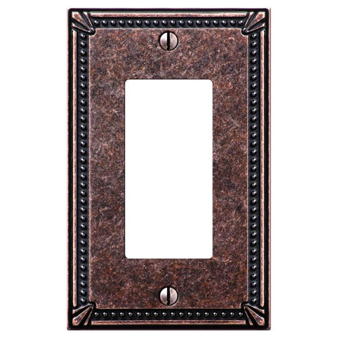 Imperial Bead Tumbled Aged Bronze Cast - 1 Rocker Wallplate - Wallplate Warehouse 74RAZ 070686577790 1 Rocker