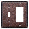 Imperial Bead Tumbled Aged Bronze Cast - 1 Toggle / 1 Rocker Wallplate - Wallplate Warehouse 74TRAZ 070686567951 1 Toggle / 1 Rocker