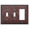 Imperial Bead Tumbled Aged Bronze Cast - 2 Toggle / 1 Rocker Wallplate - Wallplate Warehouse 74TTRAZ 070686577813 2 Toggle / 1 Rocker