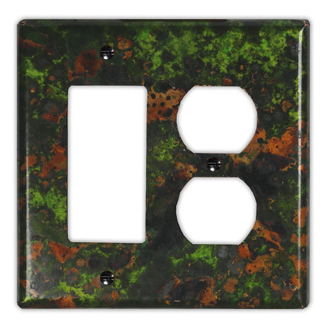 Irish Moss Copper - 1 Rocker / 1 Duplex Wallplate - Wallplate Warehouse IRMOCOP1R1D 819332023003 1 Rocker / 1 Duplex