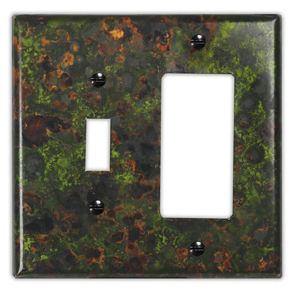 Irish Moss Copper - 1 Toggle / 1 Rocker Wallplate - Wallplate Warehouse IRMOCOP1T1R 819332022983 1 Toggle / 1 Rocker