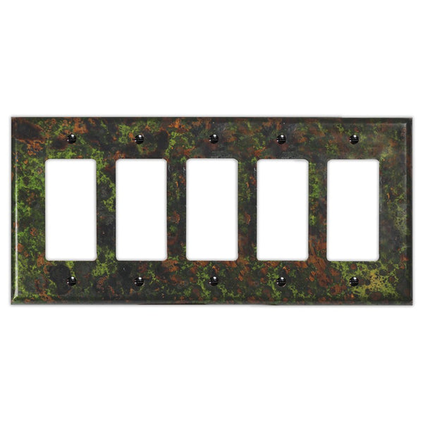 Irish Moss Copper - 5 Rocker Wallplate - Wallplate Warehouse IRMOCOP5R 819332022976 5 Rocker