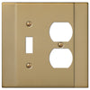 Italia Brushed Bronze Steel - 1 Toggle / 1 Duplex Wallplate - Wallplate Warehouse 147TDBZ 070686570814 1 Toggle / 1 Duplex