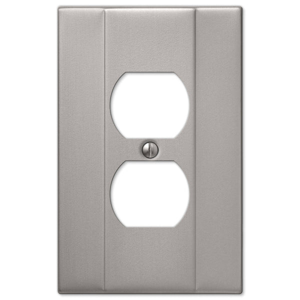 Italia Brushed Nickel Steel - 1 Duplex Wallplate - Wallplate Warehouse 147DBN 070686570593 1 Duplex
