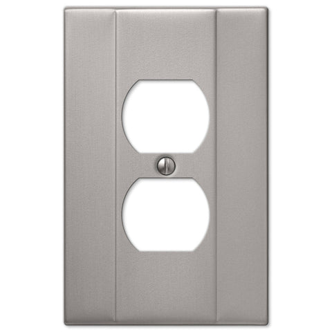 Italia Brushed Nickel Steel - 1 Duplex Wallplate - Wallplate Warehouse 147DBN 070686570593 1 Duplex