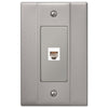 Italia Brushed Nickel Steel - 1 Phone Jack Wallplate - Wallplate Warehouse 147PHBN 070686580165 Phone Jacks