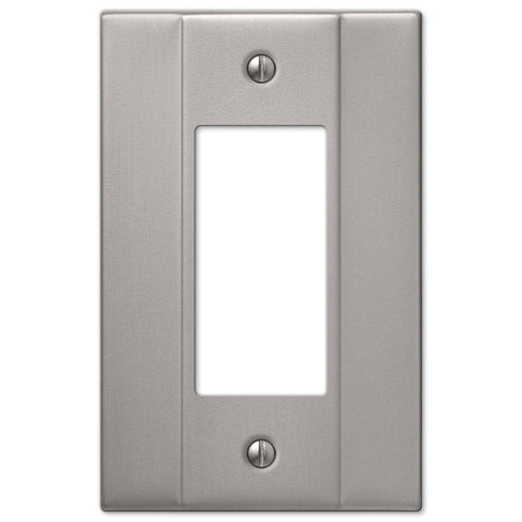 Italia Brushed Nickel Steel - 1 Rocker Wallplate - Wallplate Warehouse 147RBN 070686570609 1 Rocker