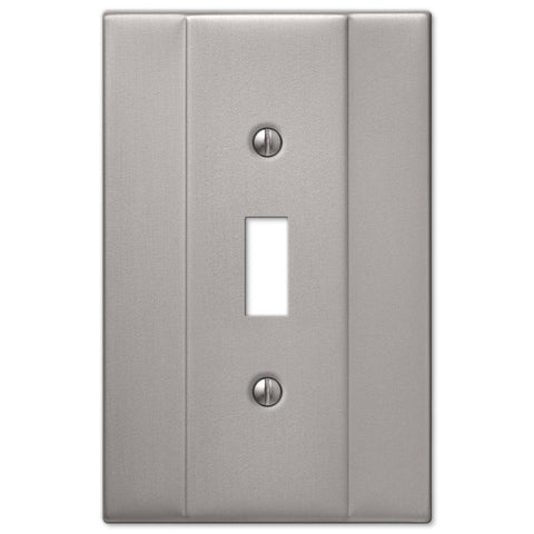 Italia Brushed Nickel Steel - 1 Toggle Wallplate - Wallplate Warehouse 147TBN 070686570586 1 Toggle
