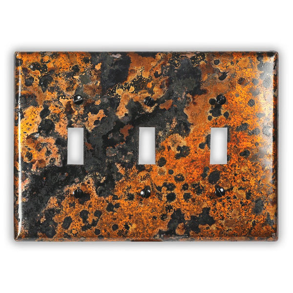 Leopard Copper - 3 Toggle Wallplate - Wallplate Warehouse LEOPCOP3T 819332023140 3 Toggle