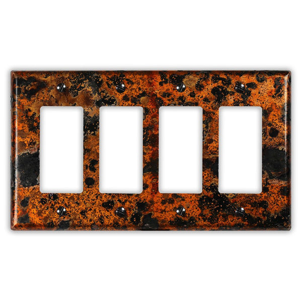 Leopard Copper - 4 Rocker Wallplate - Wallplate Warehouse LEOPCOP4R 819332023201 4 Rocker