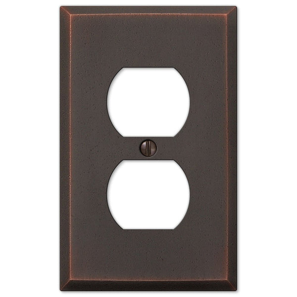 Manhattan Aged Bronze Cast - 1 Duplex Wallplate - Wallplate Warehouse 68DDB 070686565230 1 Duplex