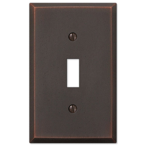 Manhattan Aged Bronze Cast - 1 Toggle Wallplate - Wallplate Warehouse 68TDB 070686565223 1 Toggle