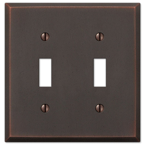 Manhattan Aged Bronze Cast - 2 Toggle Wallplate - Wallplate Warehouse 68TTDB 070686565254 2 Toggle