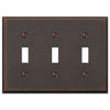 Manhattan Aged Bronze Cast - 3 Toggle Wallplate - Wallplate Warehouse 68TTTDB 070686559208 3 Toggle