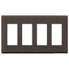 Manhattan Aged Bronze Cast - 4 Rocker Wallplate - Wallplate Warehouse 68R4DB 070686559253 4 Rocker