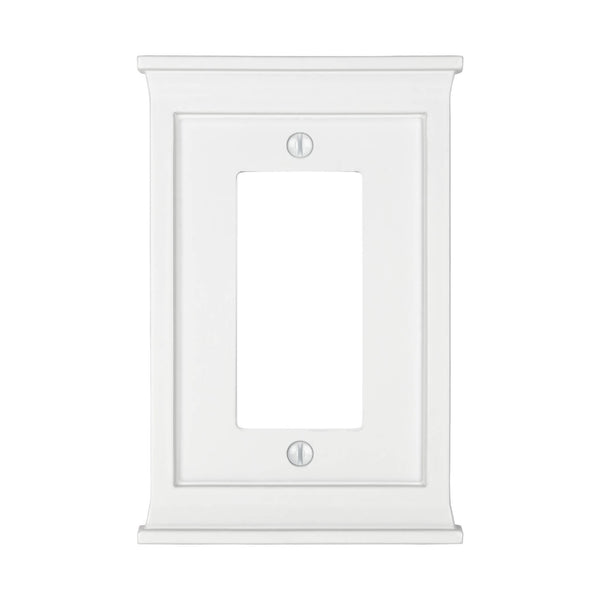 Mantel White Composite - 1 Rocker Wallplate - Wallplate Warehouse 15RW 070686016510 1 Rocker
