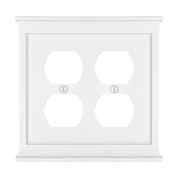 Mantel White Composite - 2 Duplex Wallplate - Wallplate Warehouse 15DDW 070686016497 2 Duplex