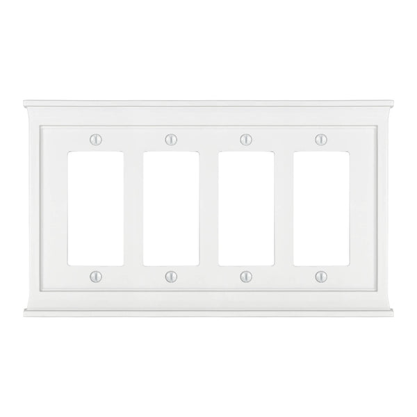 Wall Panel Rocker Mantel White Composite - 4 Rocker Wallplate