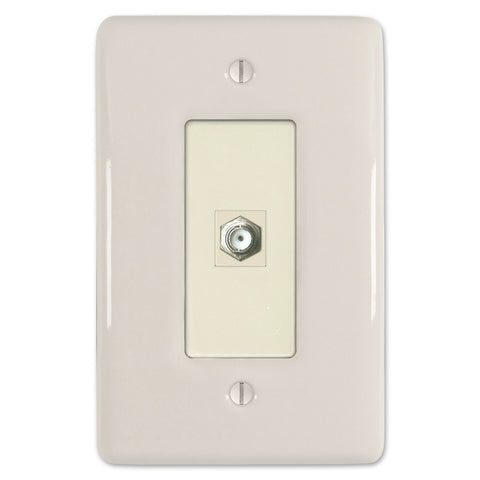 Metro Biscuit Ceramic - 1 Cable Jack Wallplate - Wallplate Warehouse 3000CXBT 070686006559 Cable Jacks