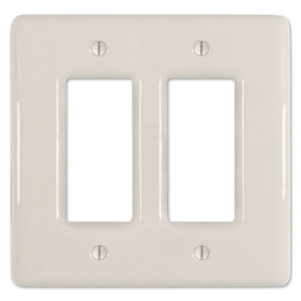 Metro Biscuit Ceramic - 2 Rocker Wallplate - Wallplate Warehouse 3000RRBT 070686006528 2 Rocker