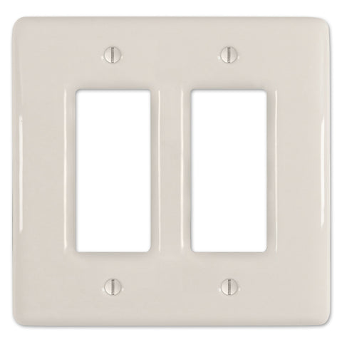 Metro Biscuit Ceramic - 2 Rocker Wallplate - Wallplate Warehouse 3000RRBT 070686006528 2 Rocker