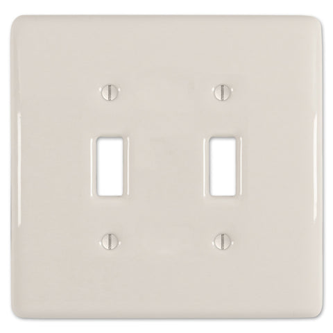 Metro Biscuit Ceramic - 2 Toggle Wallplate - Wallplate Warehouse 3000TTBT 070686006481 2 Toggle