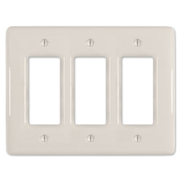 Metro Biscuit Ceramic - 3 Rocker Wallplate - Wallplate Warehouse 3000RRRBT 070686006535 3 Rocker
