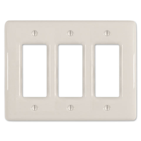 Metro Biscuit Ceramic - 3 Rocker Wallplate - Wallplate Warehouse 3000RRRBT 070686006535 3 Rocker