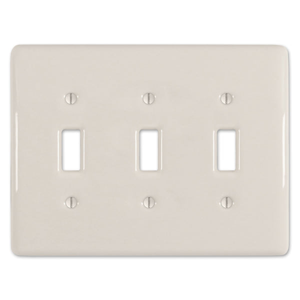 Metro Biscuit Ceramic - 3 Toggle Wallplate - Wallplate Warehouse 3000TTTBT 070686006498 3 Toggle