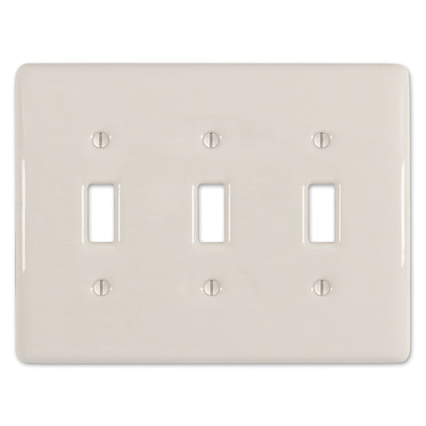 Metro Biscuit Ceramic - 3 Toggle Wallplate - Wallplate Warehouse 3000TTTBT 070686006498 3 Toggle
