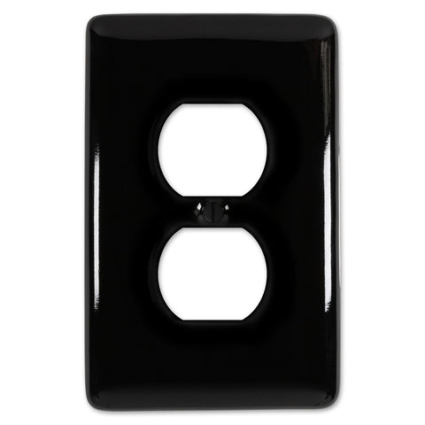 Metro Black Ceramic - 1 Duplex Wallplate - Wallplate Warehouse 3000DBK 070686006603 1 Duplex