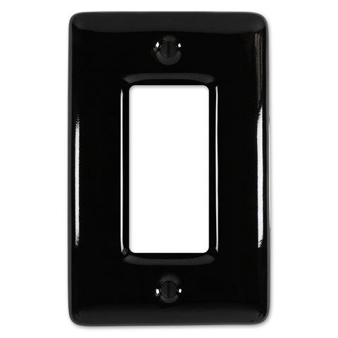 Metro Black Ceramic - 1 Rocker Wallplate - Wallplate Warehouse 3000RBK 070686006610 1 Rocker