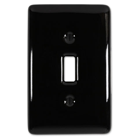 Metro Black Ceramic - 1 Toggle Wallplate - Wallplate Warehouse 3000TBK 070686006573 1 Toggle