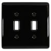 Metro Black Ceramic - 2 Toggle Wallplate - Wallplate Warehouse 3000TTBK 070686006580 2 Toggle