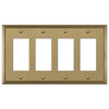 Metro Line Brushed Bronze Cast - 4 Rocker Wallplate - Wallplate Warehouse 77R4BZ 070686585535 4 Rocker