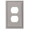 Metro Line Brushed Nickel Cast - 1 Duplex Wallplate - Wallplate Warehouse 77DBN 070686573747 1 Duplex