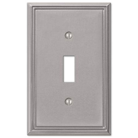 Metro Line Brushed Nickel Cast - 1 Toggle Wallplate - Wallplate Warehouse 77TBN 070686573730 1 Toggle
